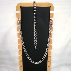 Necklace & Bracelet Set Stainless Steel